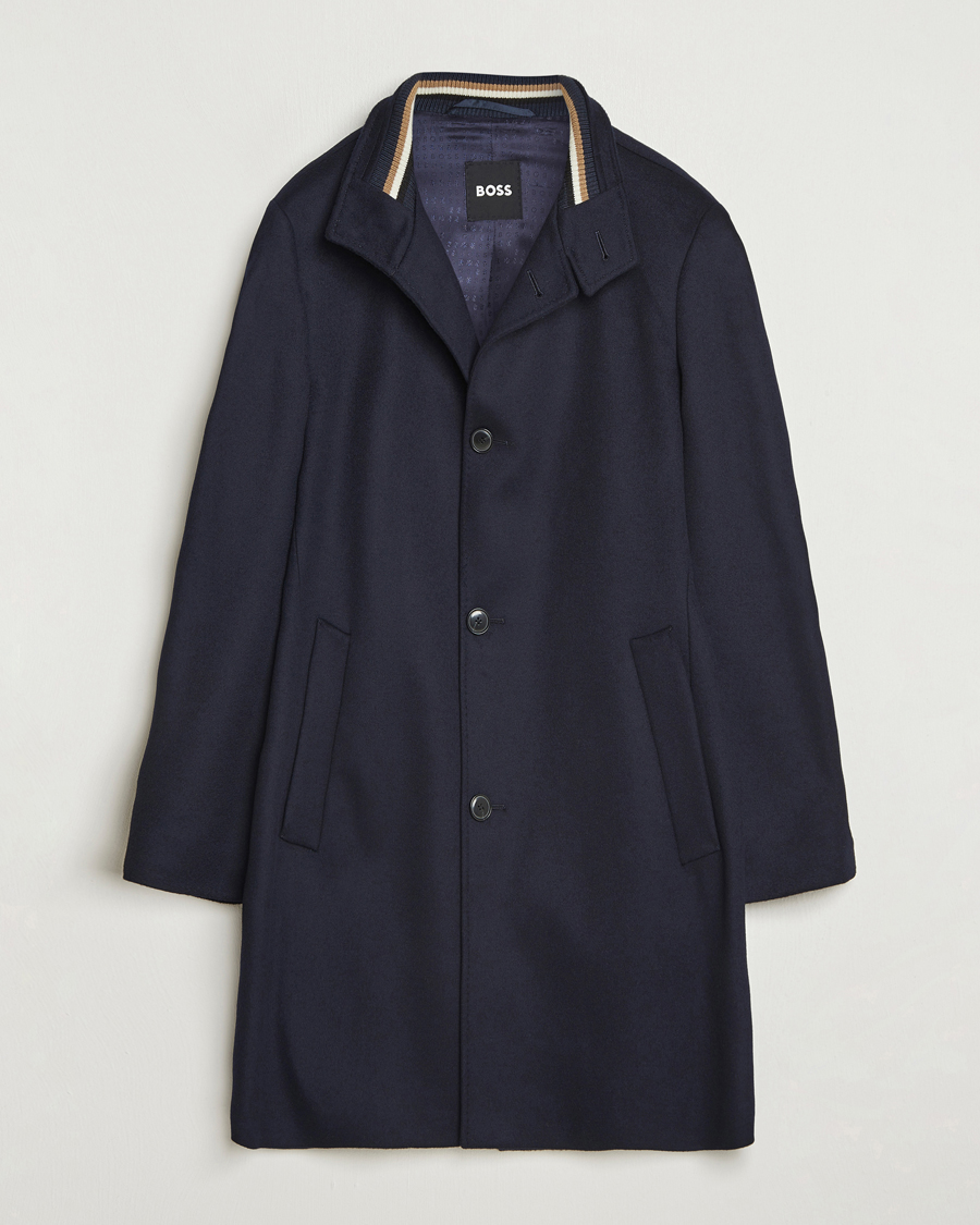 Heren | Jassen | BOSS BLACK | Hyde Stand Up Collar Coat Dark Blue
