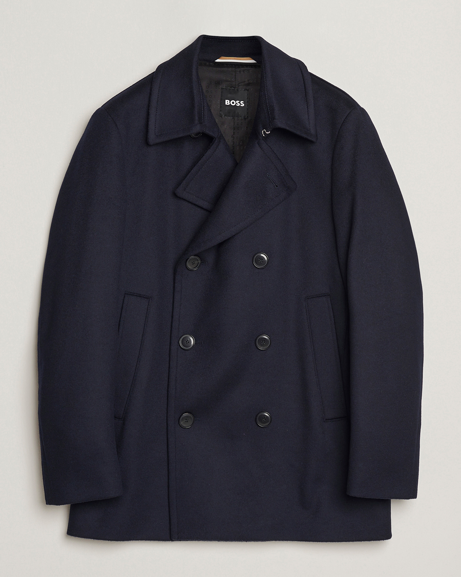 Homme | Manteaux Et Vestes | BOSS BLACK | Hyde Wool Peacoat Dark Blue