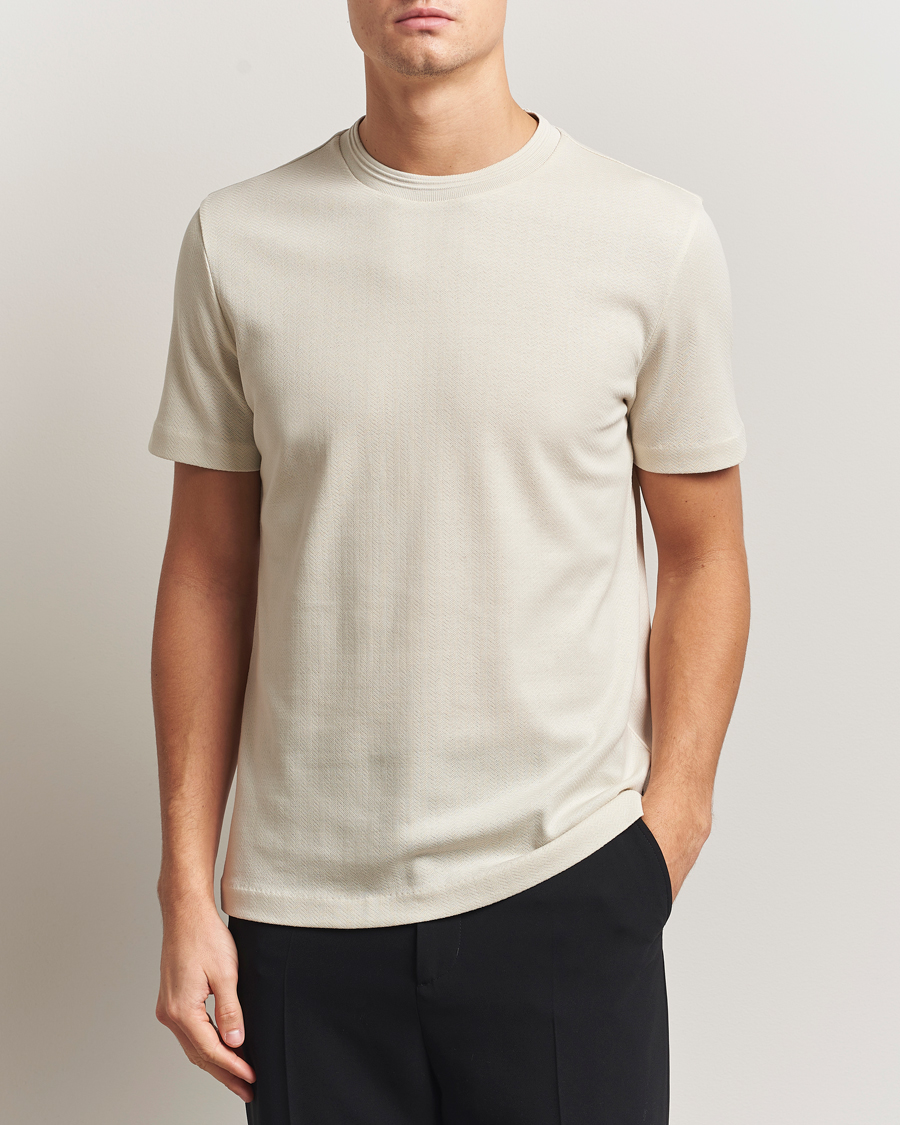 Homme | T-shirts | BOSS BLACK | Thompson Structured Crew Neck T-Shirt Open White