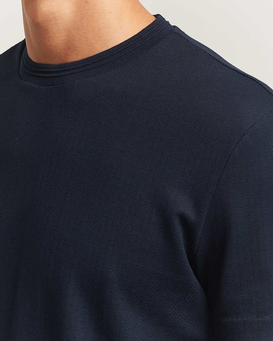 Heren | T-shirts | BOSS BLACK | Thompson Structured Crew Neck T-Shirt Dark Blue