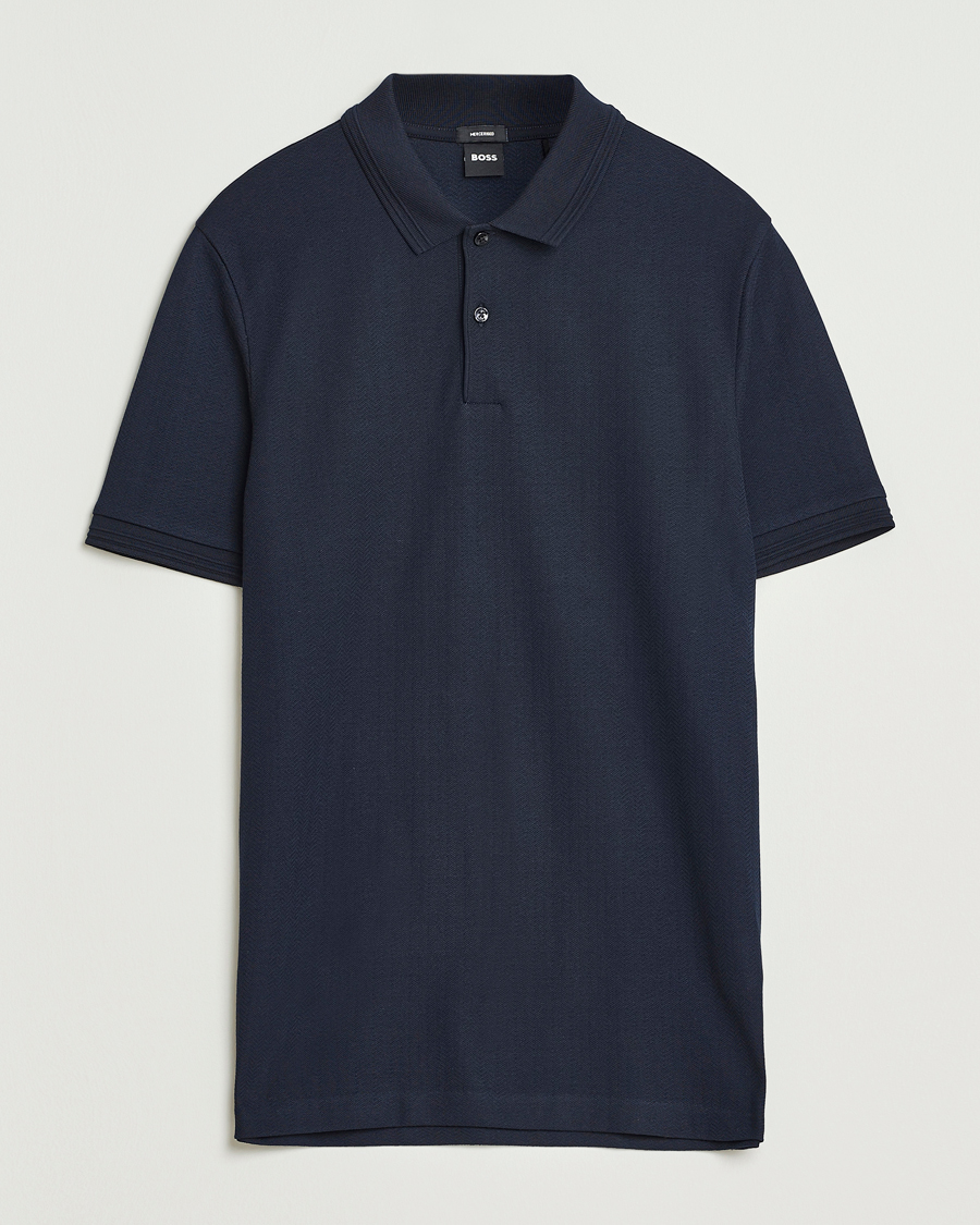 Heren | Polo's | BOSS BLACK | Parlay Structured Polo Dark Blue