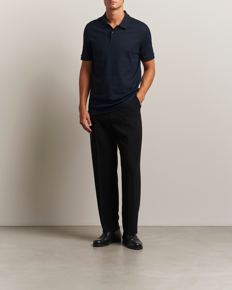Heren | Polo's | BOSS BLACK | Parlay Structured Polo Dark Blue