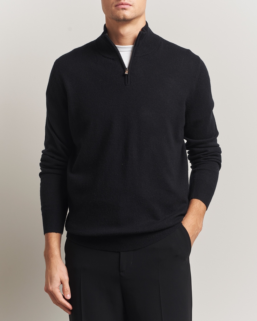 Heren | Truien | BOSS BLACK | Hemarlo Wool/Cashmere Half Zip Black