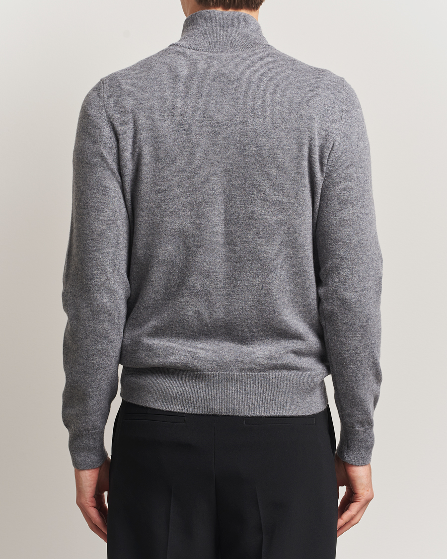 Heren | Truien | BOSS BLACK | Hemarlo Wool/Cashmere Half Zip Medium Grey