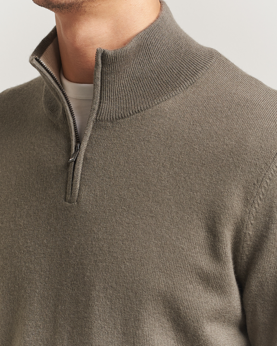 Homme | Pulls Et Tricots | BOSS BLACK | Hemarlo Wool/Cashmere Half Zip Open Brown
