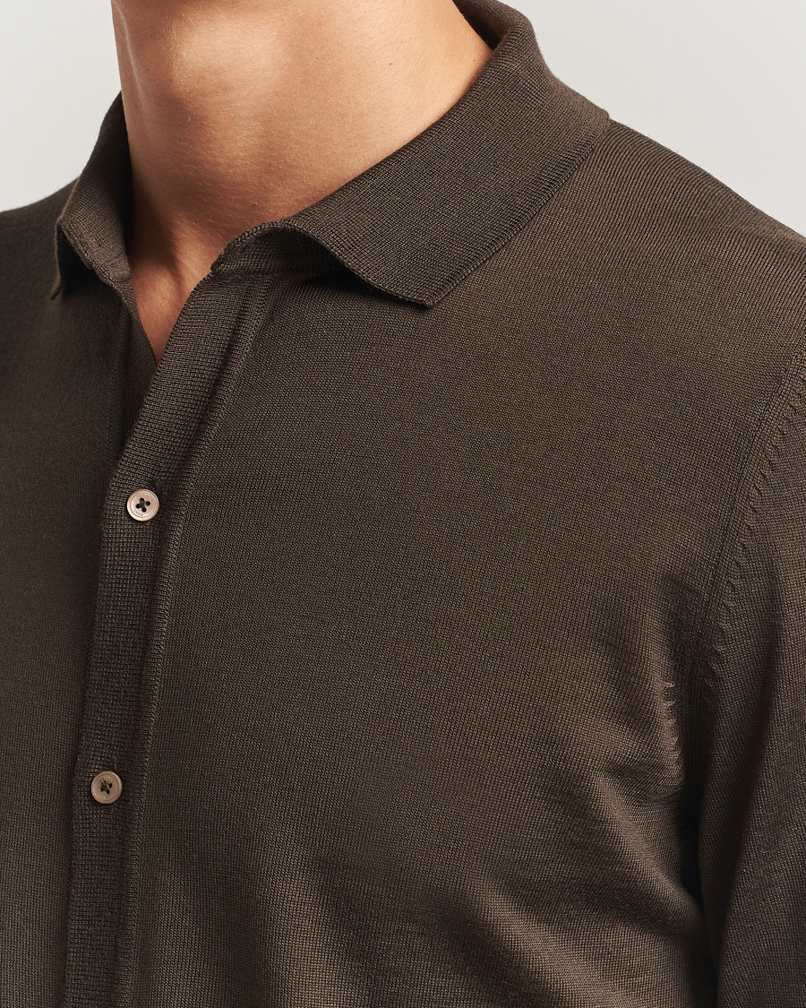 Homme | Pulls Et Tricots | BOSS BLACK | Helbert Wool Cardigan Open Green