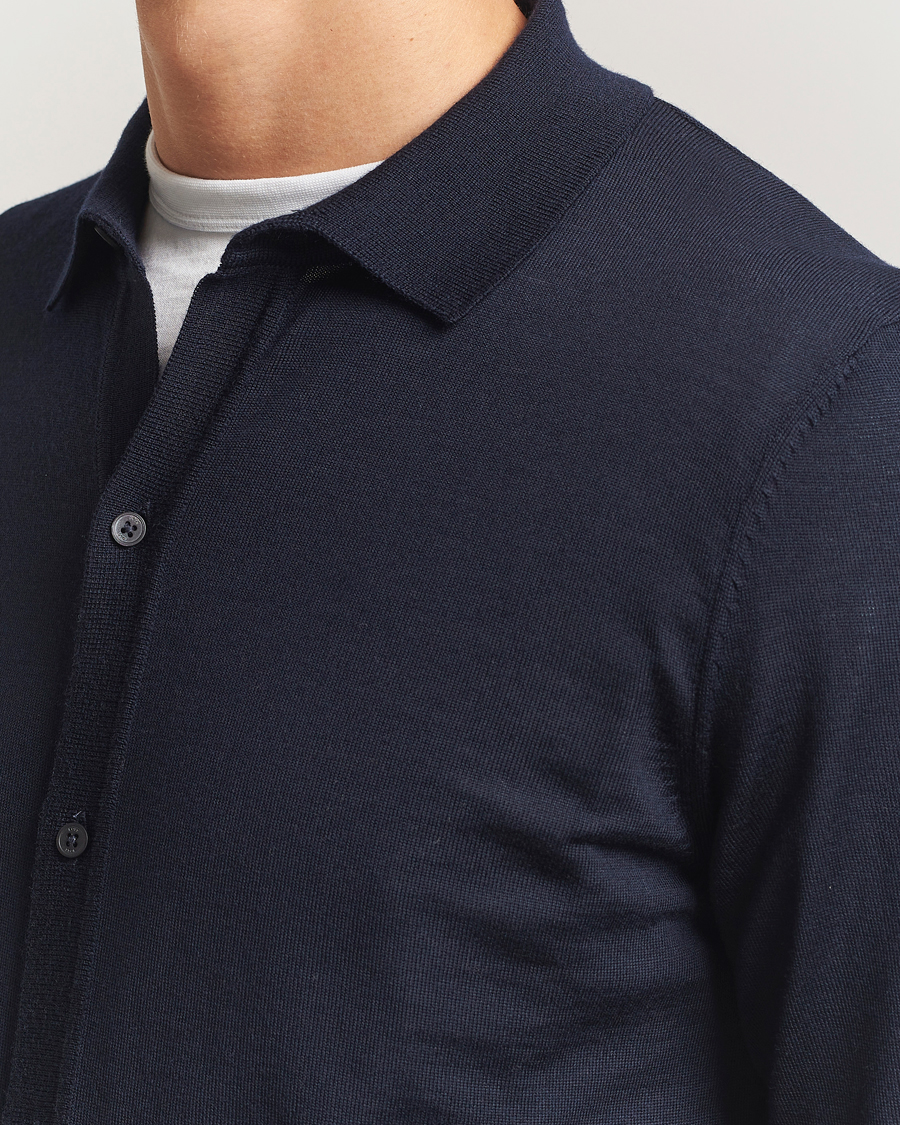 Heren | Truien | BOSS BLACK | Helbert Wool Cardigan Dark Blue