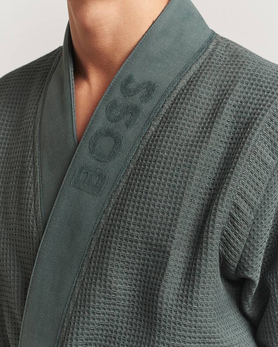 Heren | Pyjama's en gewaden | BOSS BLACK | Waffle Kimono Open Green