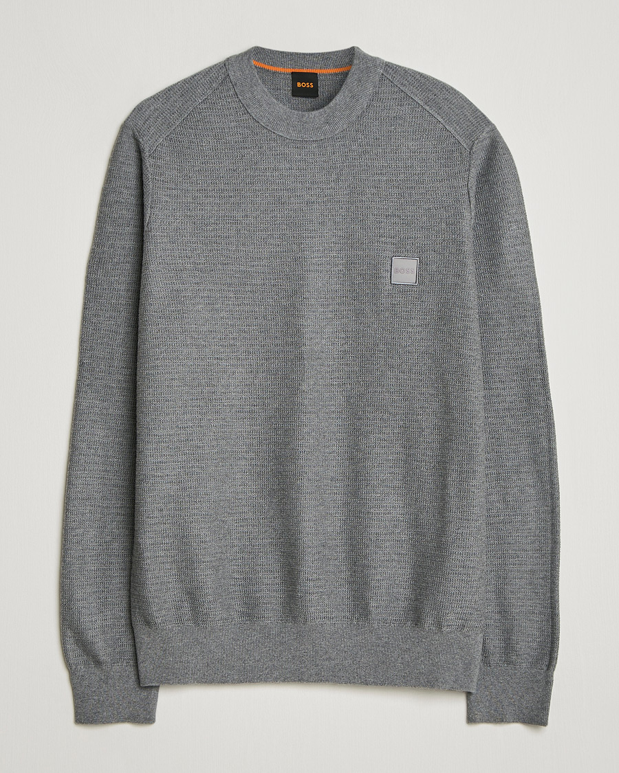 Heren | Truien | BOSS ORANGE | Anion Knitted Sweater Silver