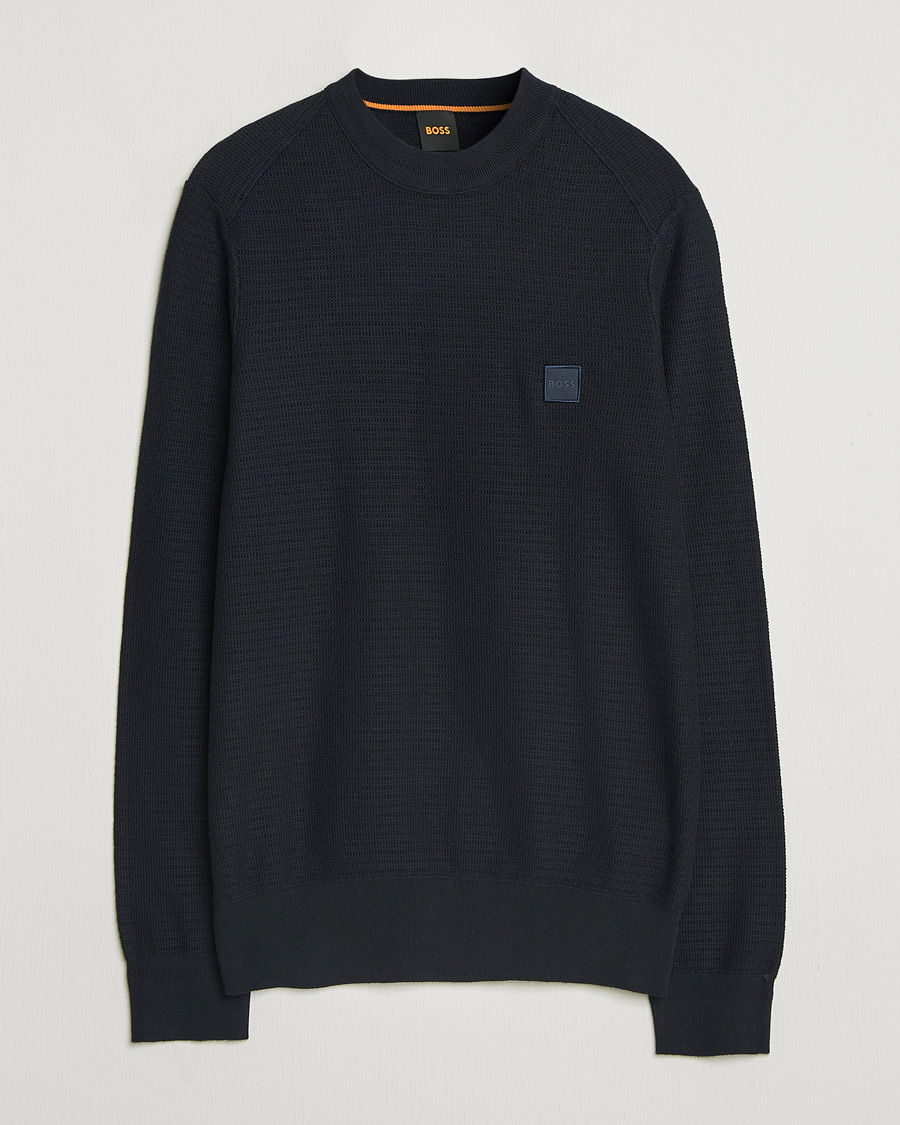 Heren | Truien | BOSS ORANGE | Anion Knitted Sweater Dark Blue
