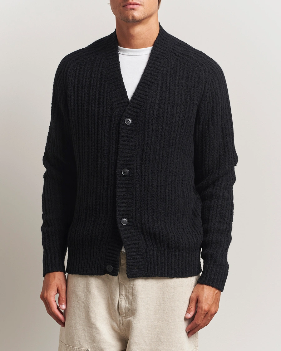 Heren | Truien | BOSS ORANGE | Kortho Wool Knitted Cardigan Black