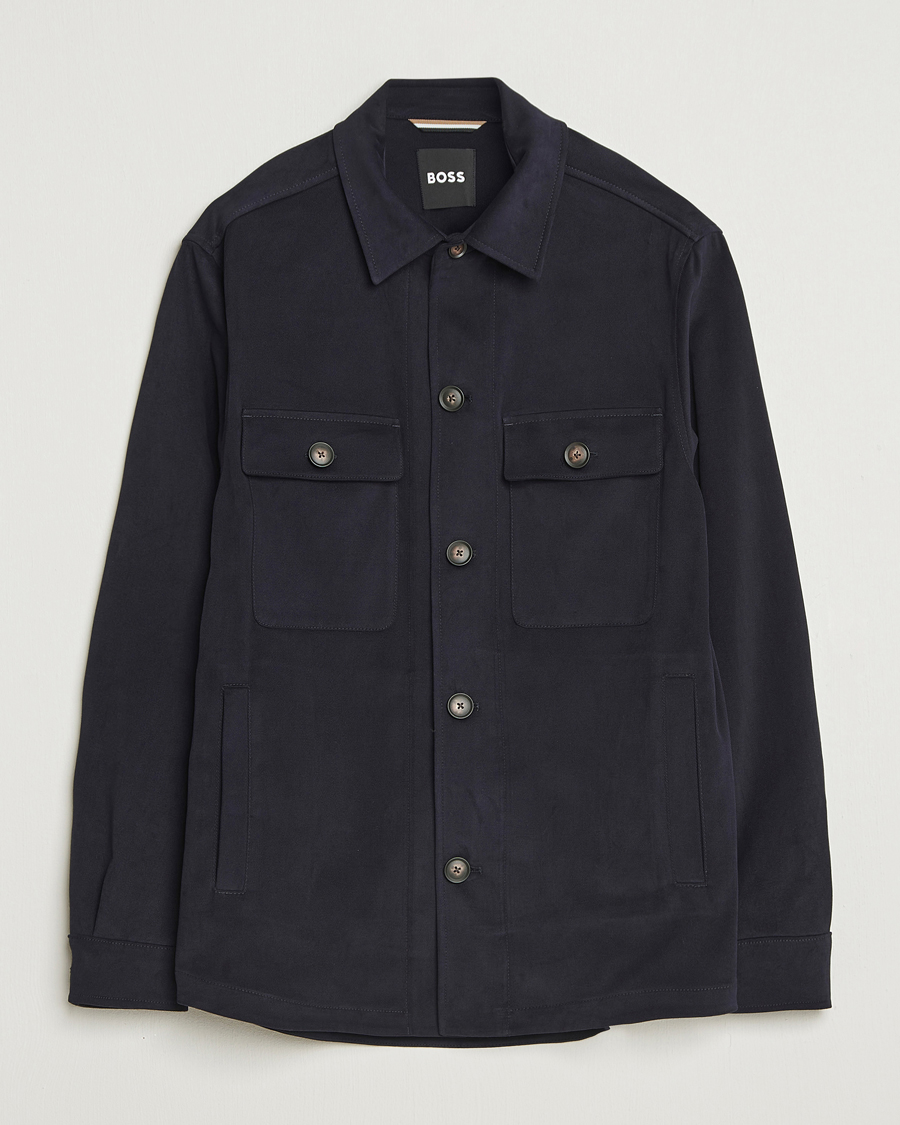 Homme | Chemises | BOSS BLACK | Carper Cotton Overshirt Dark Blue