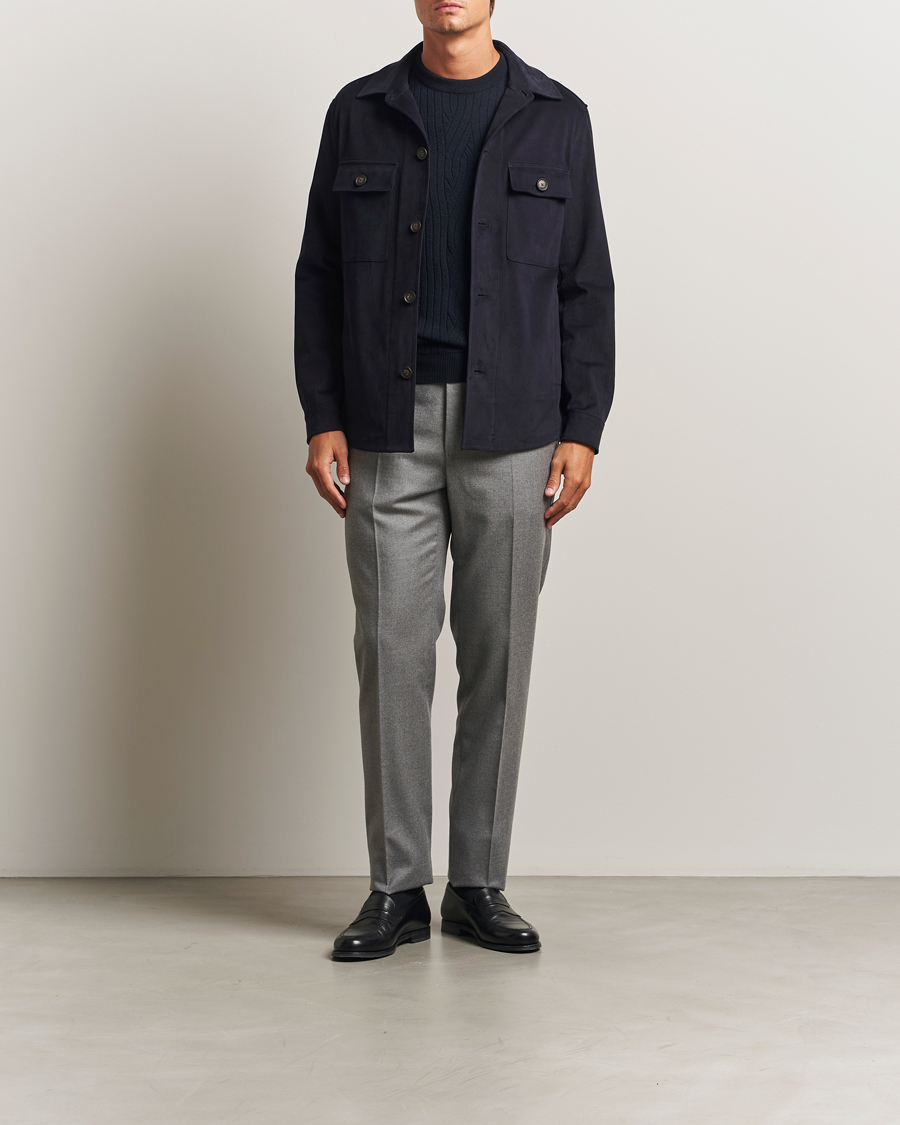 Homme | Chemises | BOSS BLACK | Carper Cotton Overshirt Dark Blue
