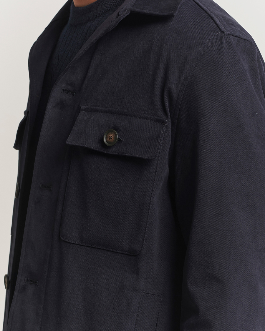 Homme | Chemises | BOSS BLACK | Carper Cotton Overshirt Dark Blue