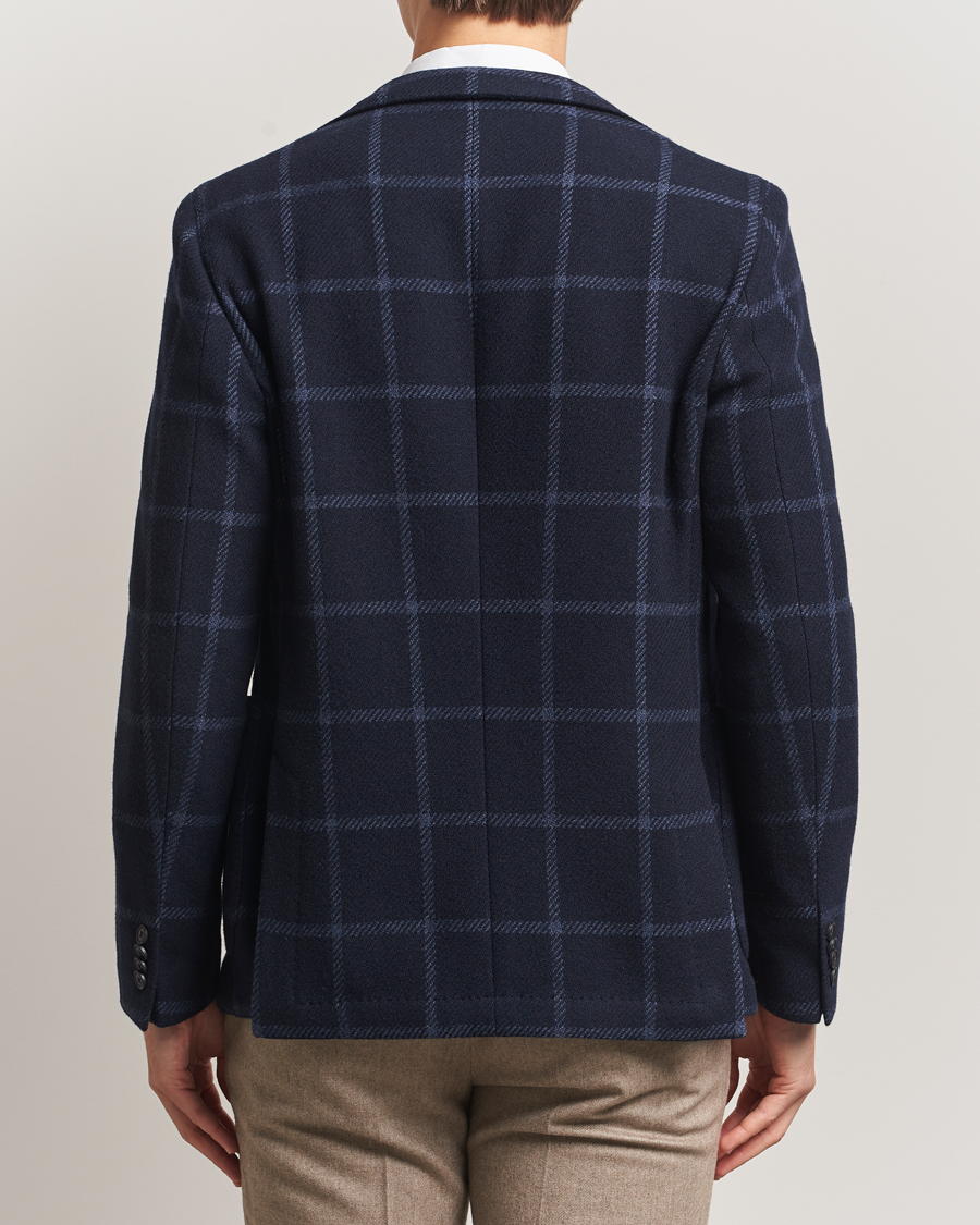 Heren | Blazers | BOSS BLACK | Hanry Wool Checked Blazer Dark Blue