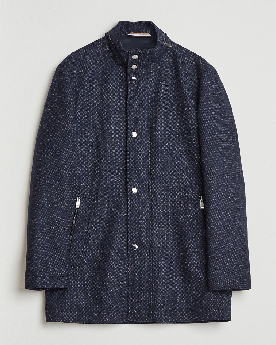 Heren | Jassen | BOSS BLACK | Camron Wool Coat Dark Blue