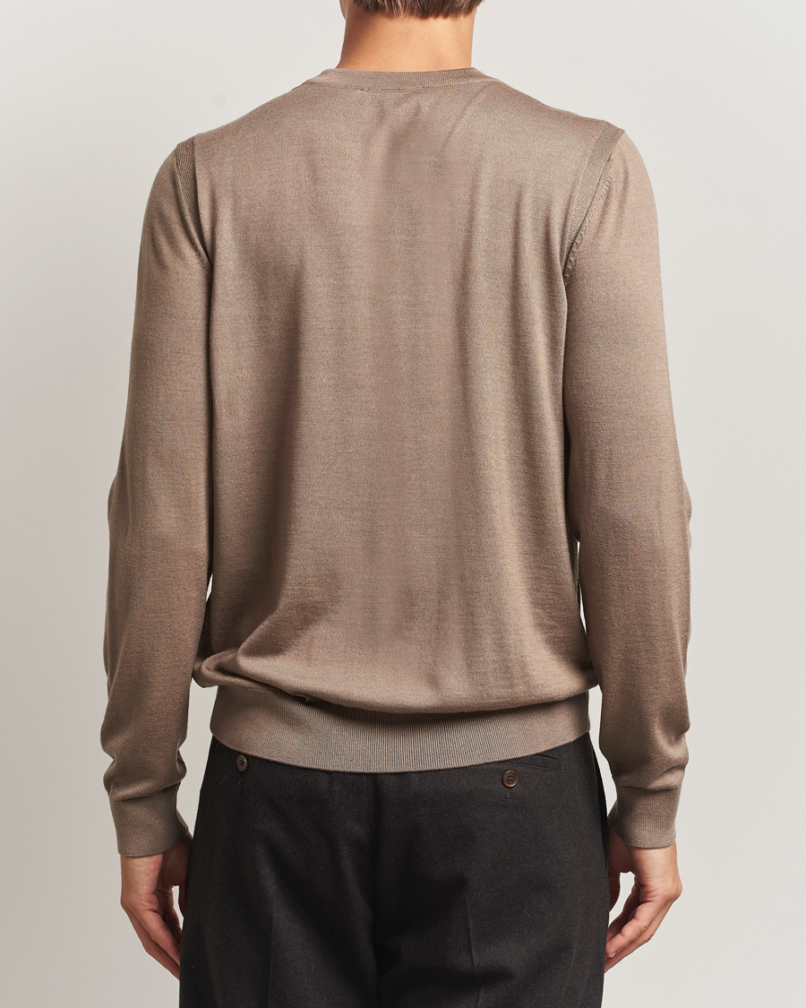 Heren | Truien | BOSS CAMEL | Overo Wool/Cashmere Knitted Sweater Open Beige