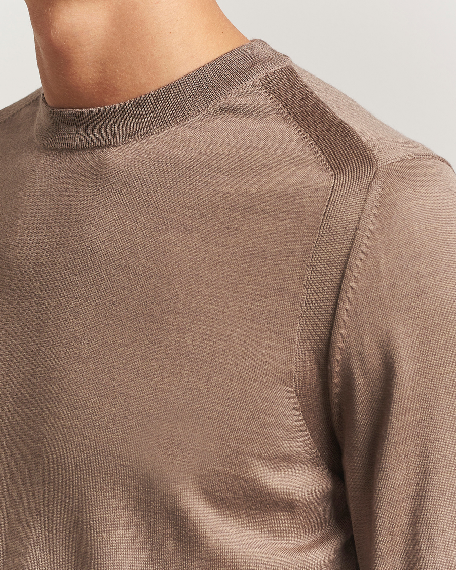 Heren | Truien | BOSS CAMEL | Overo Wool/Cashmere Knitted Sweater Open Beige