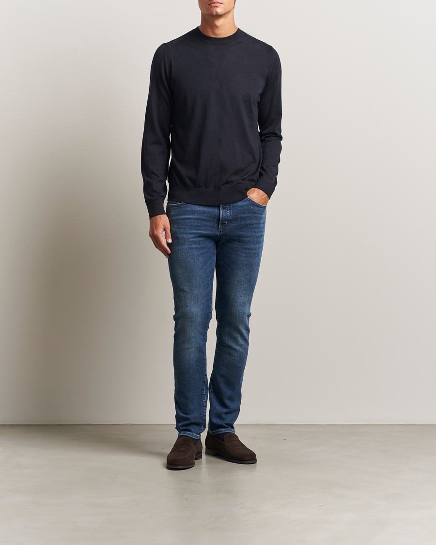 Homme | Pulls Et Tricots | BOSS CAMEL | Overo Wool/Cashmere Knitted Sweater Dark Blue