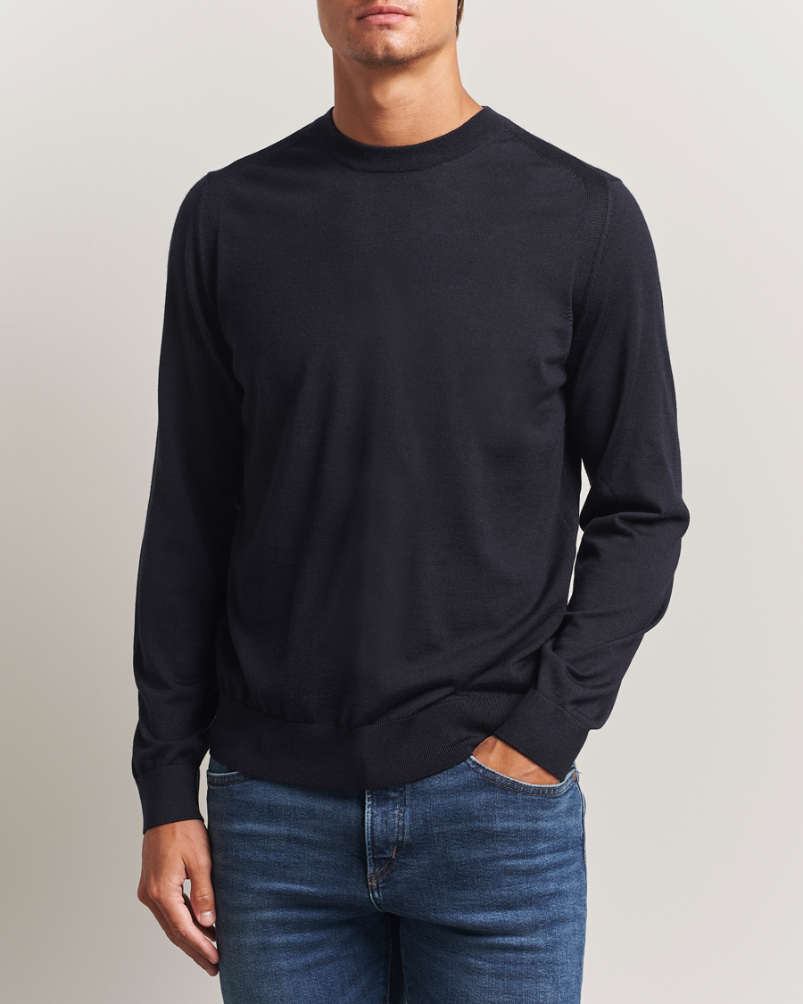 Homme | Pulls Et Tricots | BOSS CAMEL | Overo Wool/Cashmere Knitted Sweater Dark Blue