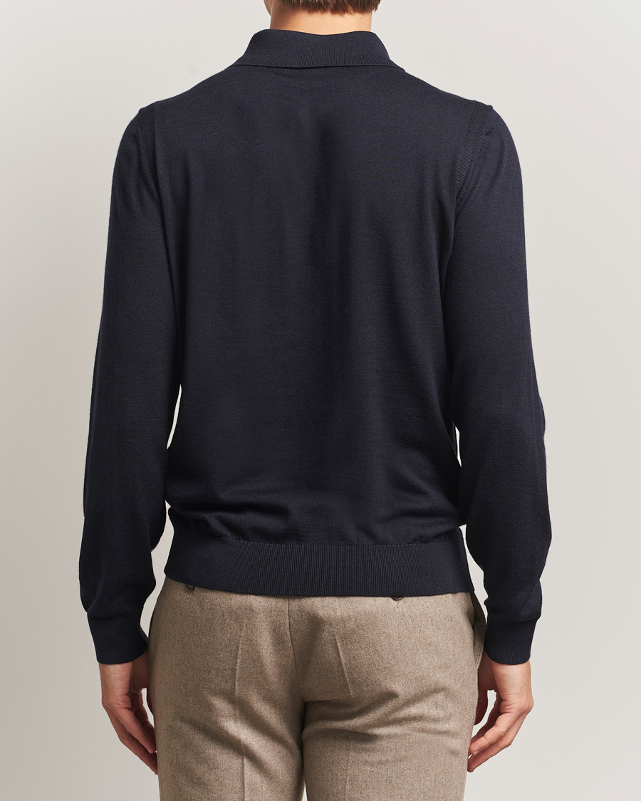 Heren | Truien | BOSS CAMEL | Ovio Wool/Cashmere Knitted Polo Dark Blue