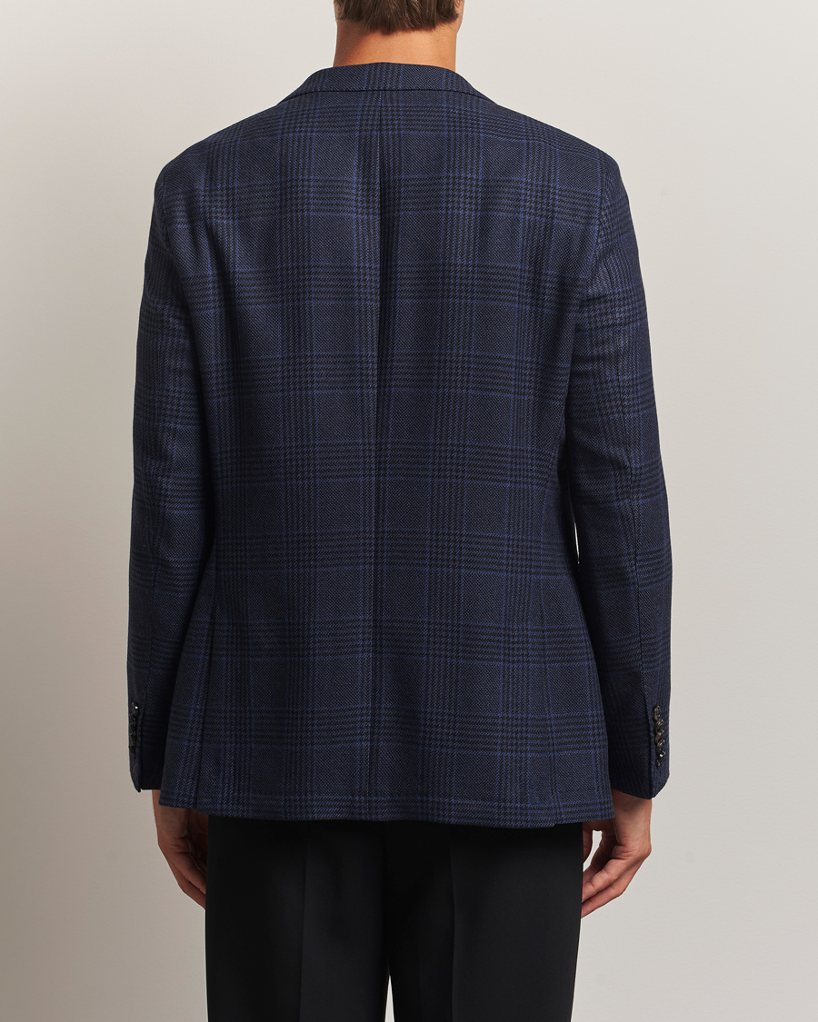Heren | Blazers | BOSS CAMEL | Jeff Wool Checked Blazer Dark Blue