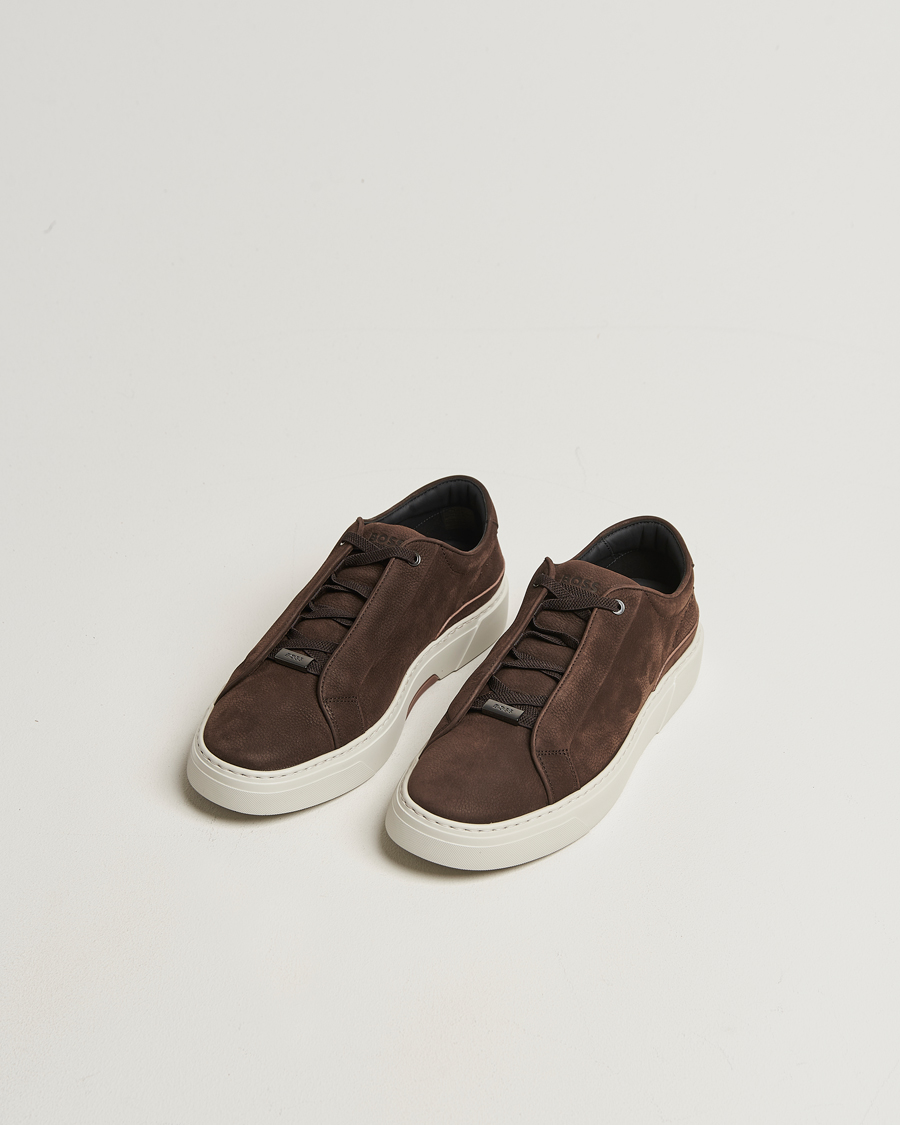 Heren | Sneakers | BOSS CAMEL | Gary Nubuck Sneaker Dark Brown