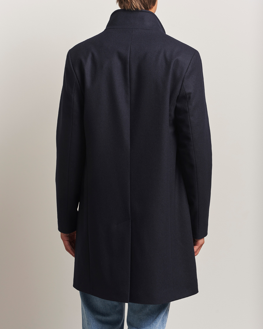 Heren | Jassen | J.Lindeberg | Jesse Stand Up Wool Melton Coat Navy