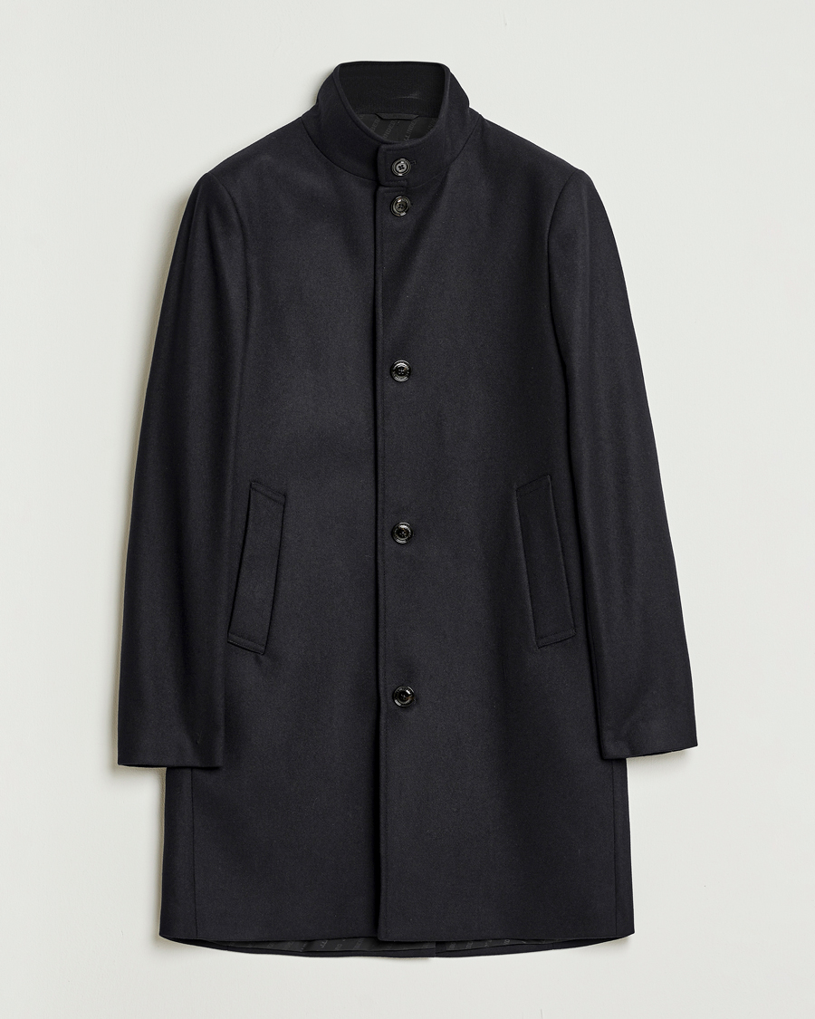 Heren | Jassen | J.Lindeberg | Jesse Stand Up Wool Melton Coat Black