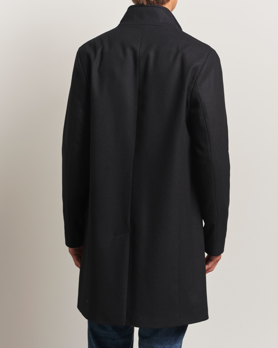 Heren | Jassen | J.Lindeberg | Jesse Stand Up Wool Melton Coat Black