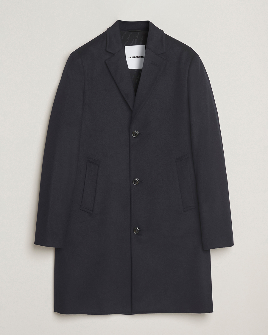 Homme | Manteaux Et Vestes | J.Lindeberg | August Wool/Cashmere Melton Coat Navy
