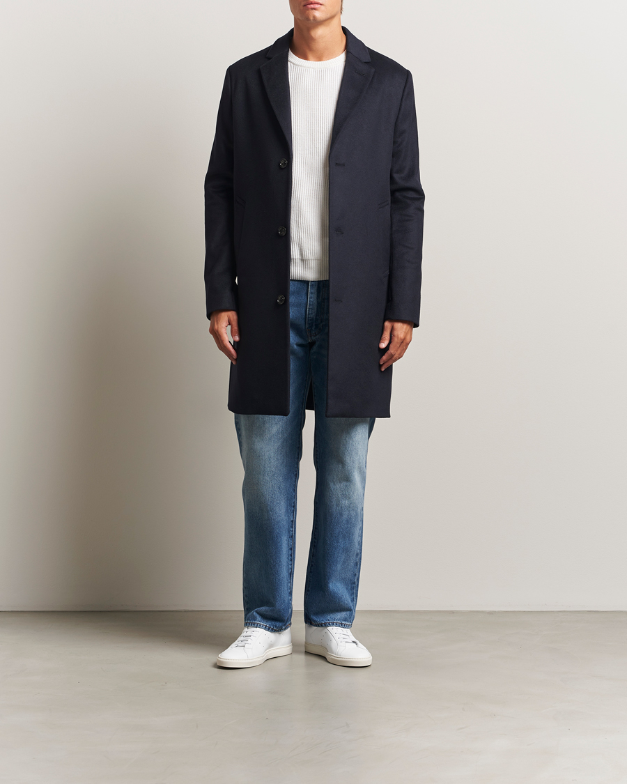Homme | Manteaux Et Vestes | J.Lindeberg | August Wool/Cashmere Melton Coat Navy