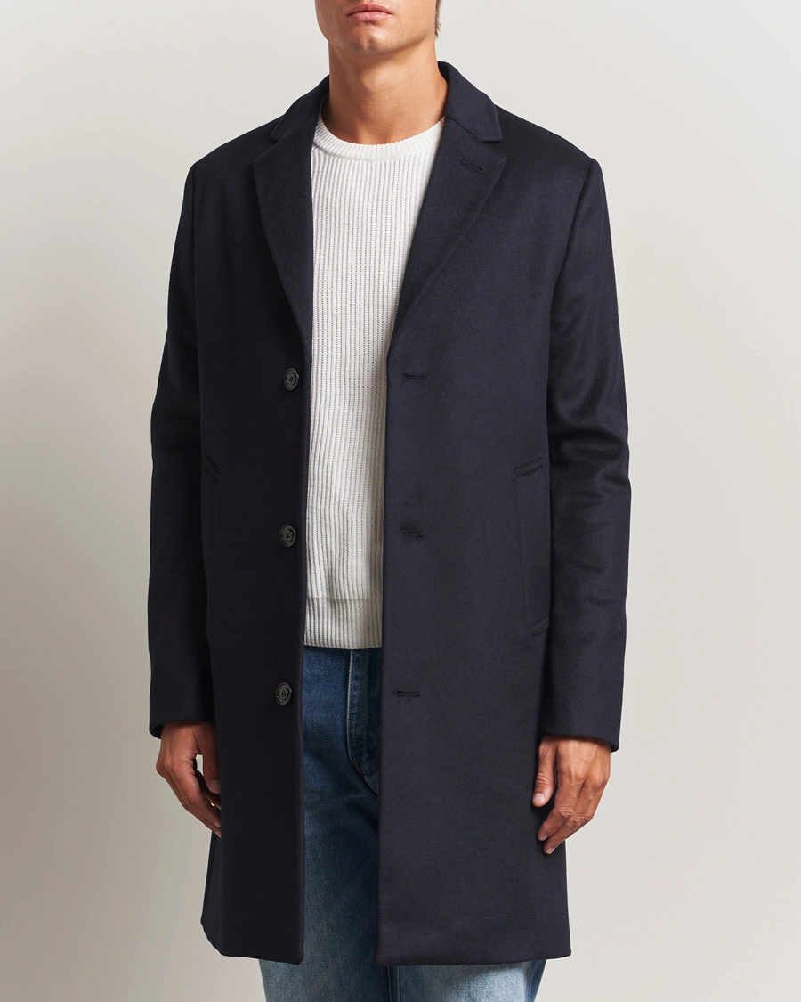 Homme | Manteaux Et Vestes | J.Lindeberg | August Wool/Cashmere Melton Coat Navy