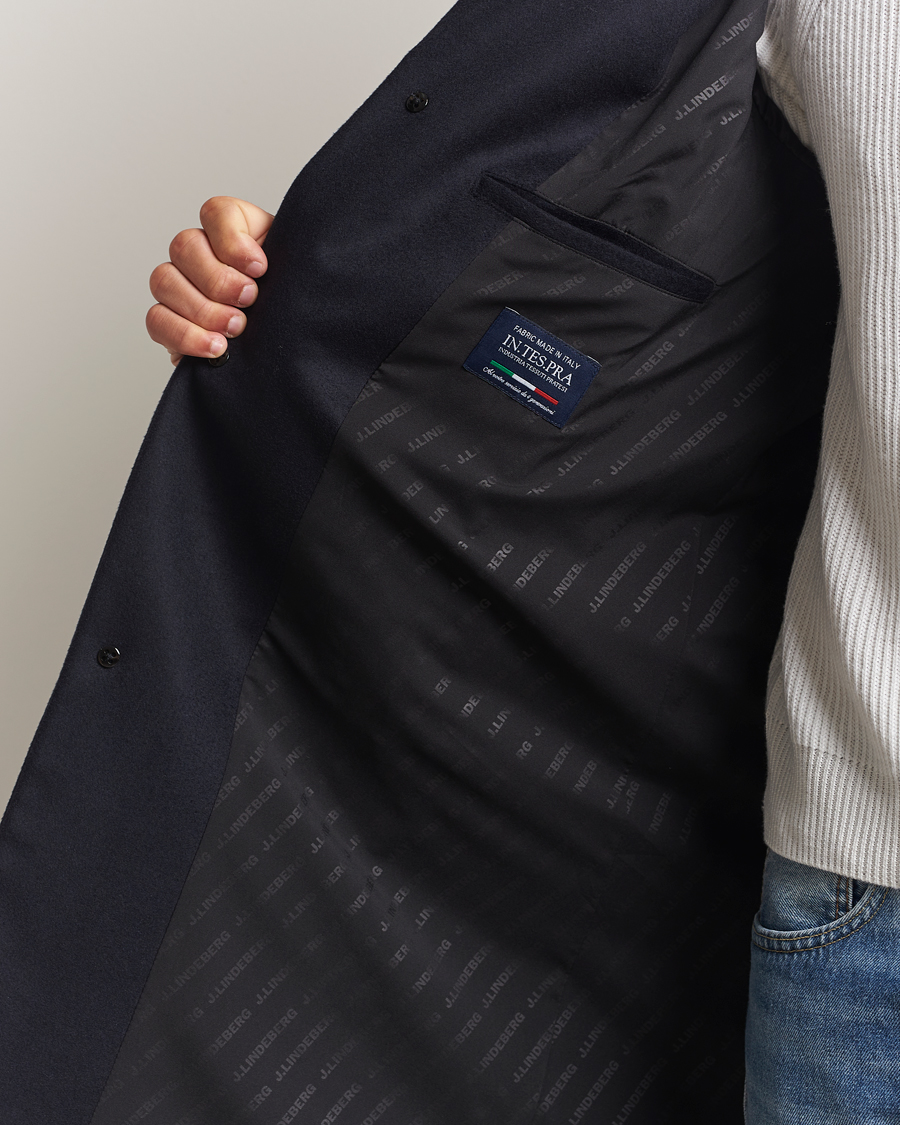 Homme | Manteaux Et Vestes | J.Lindeberg | August Wool/Cashmere Melton Coat Navy