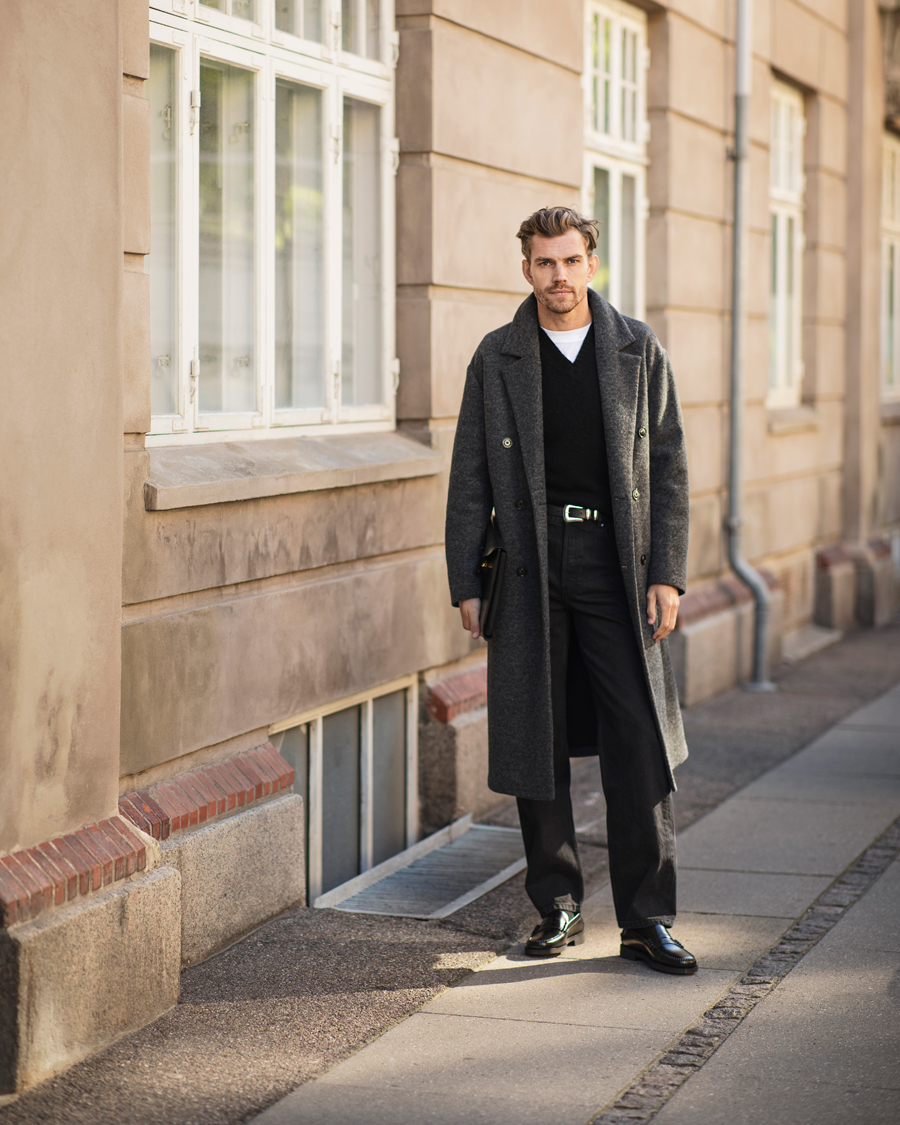 Heren | Jassen | J.Lindeberg | Willy Bonded Wool Coat Dark Grey Melange