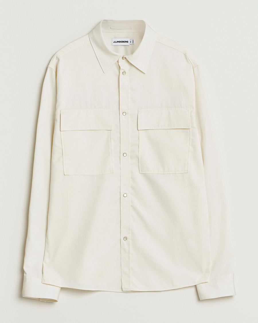 Heren | Overhemden | J.Lindeberg | Finnigan Tencel Twill Overshirt Cloud White