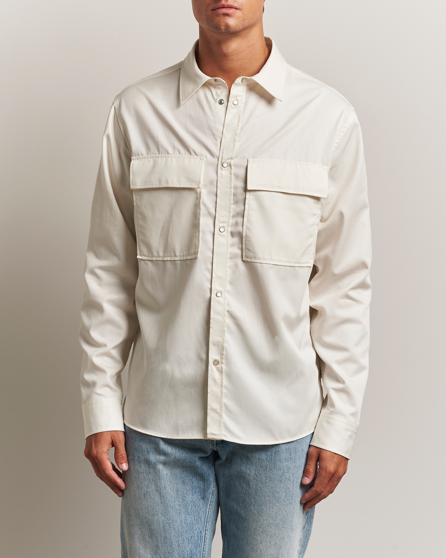 Heren | Overhemden | J.Lindeberg | Finnigan Tencel Twill Overshirt Cloud White