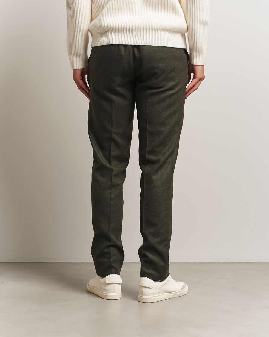 Homme | Pantalons | J.Lindeberg | Soren Cash Stretch Flannel Trousers Forest Green