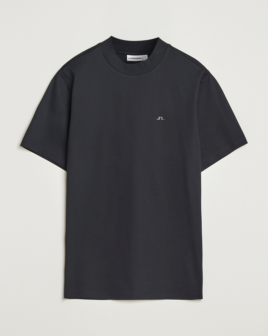 Heren | T-shirts | J.Lindeberg | Ace Mock Neck T-Shirt Black