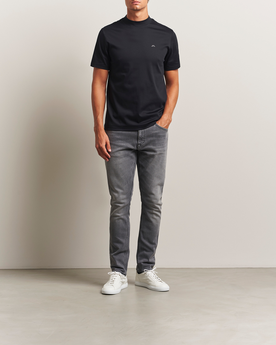 Heren | T-shirts | J.Lindeberg | Ace Mock Neck T-Shirt Black