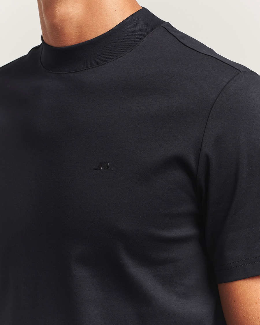 Heren | T-shirts | J.Lindeberg | Ace Mock Neck T-Shirt Black