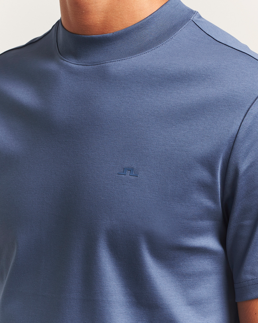 Heren | T-shirts | J.Lindeberg | Ace Mock Neck T-Shirt Vintage Indigo