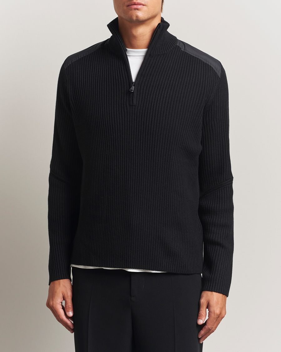 Homme | Pulls Et Tricots | J.Lindeberg | Martin Knitted Hybrid Half Zip Black