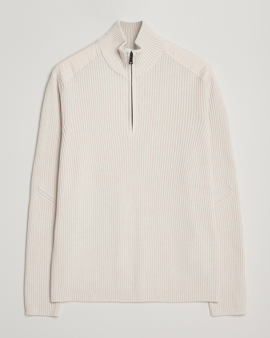 Heren | Truien | J.Lindeberg | Martin Knitted Hybrid Half Zip Moonbeam