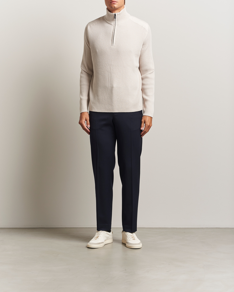 Heren | Truien | J.Lindeberg | Martin Knitted Hybrid Half Zip Moonbeam