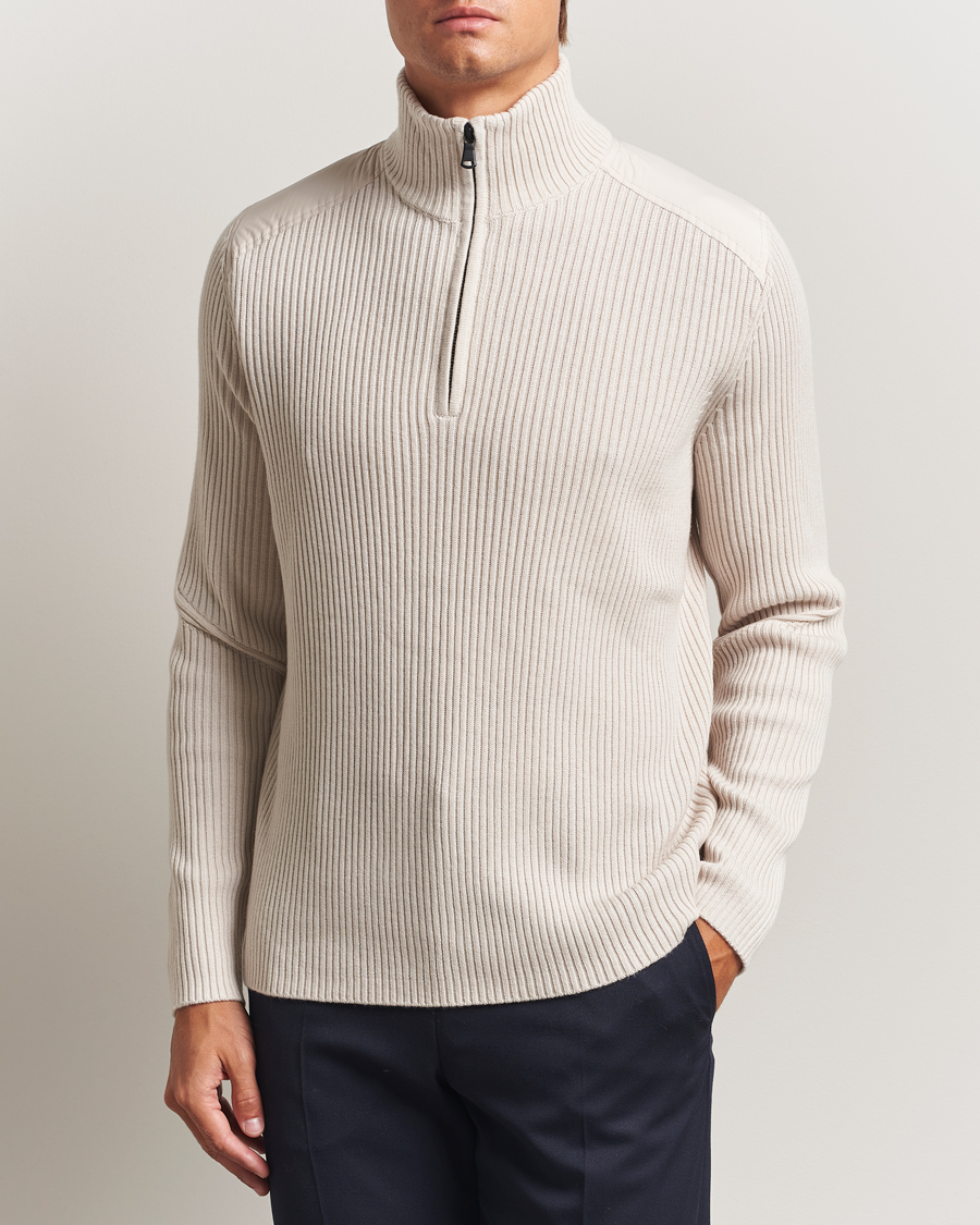 Heren | Truien | J.Lindeberg | Martin Knitted Hybrid Half Zip Moonbeam