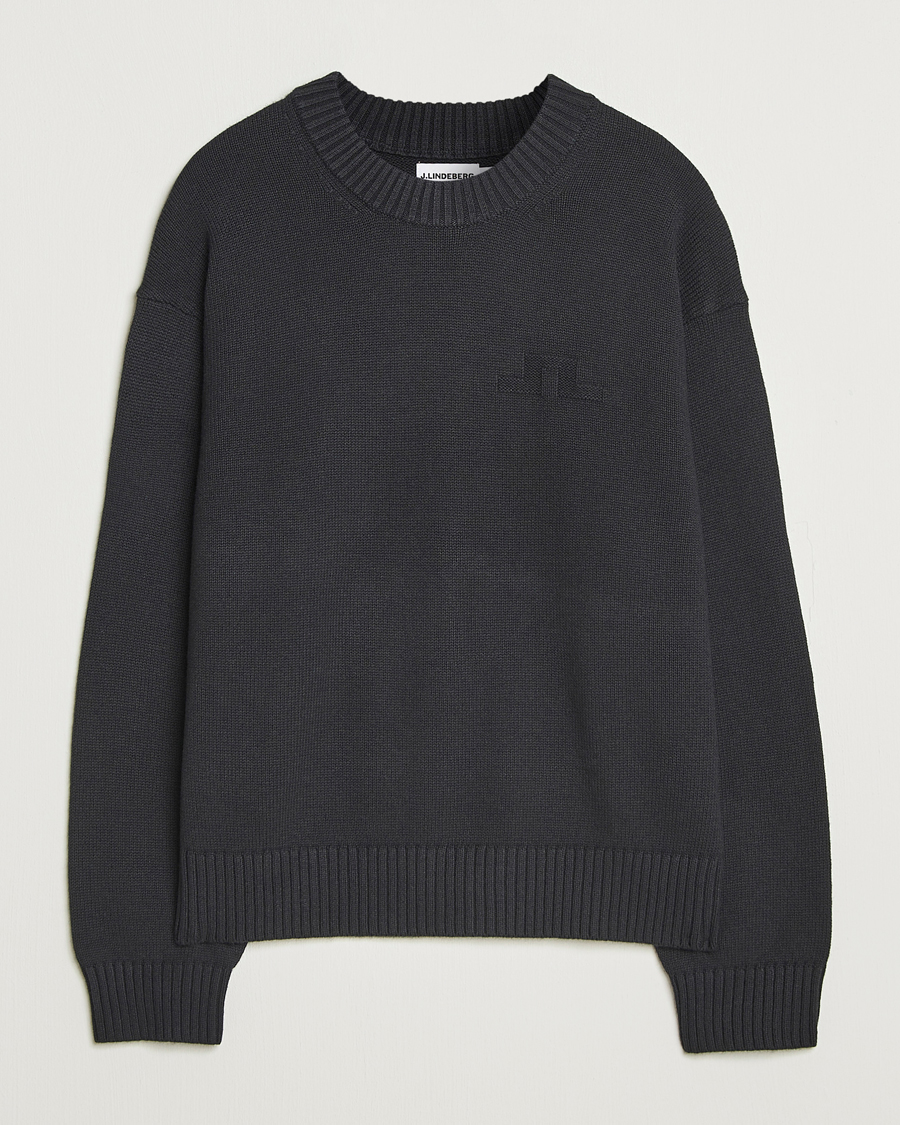 Homme | Pulls Et Tricots | J.Lindeberg | Eddy Wool/Cotton Knitted Sweater Black