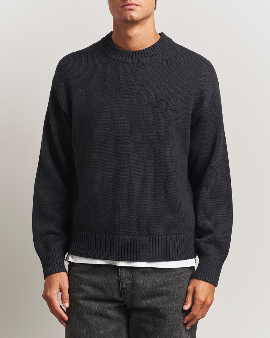 Homme | Pulls Et Tricots | J.Lindeberg | Eddy Wool/Cotton Knitted Sweater Black