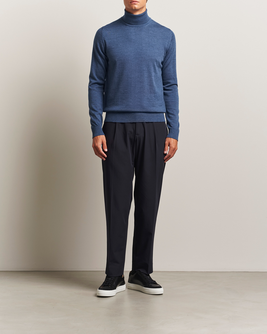 Heren | Truien | J.Lindeberg | Kaden Merino Turtleneck Vintage Indigo Melange