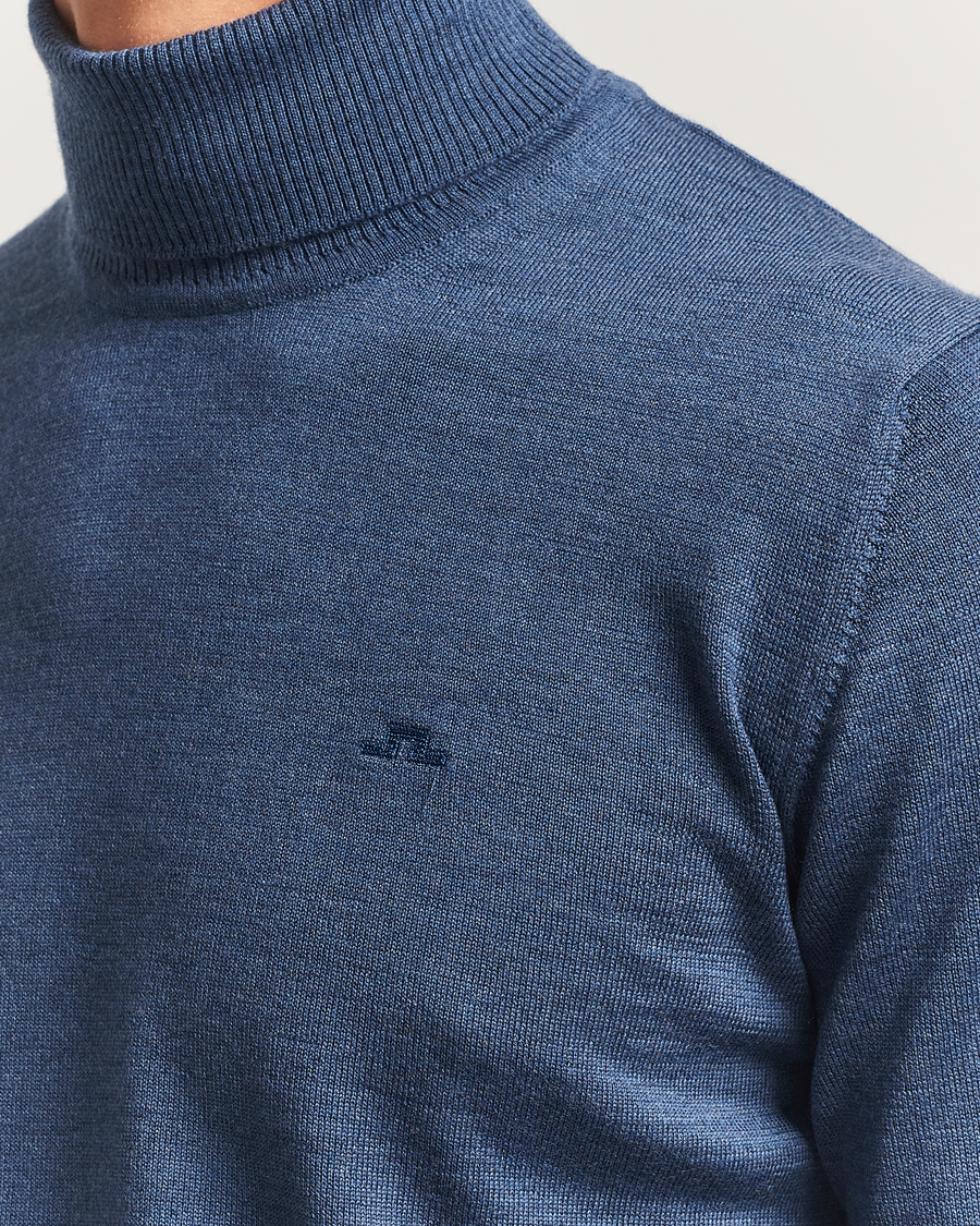 Heren | Truien | J.Lindeberg | Kaden Merino Turtleneck Vintage Indigo Melange